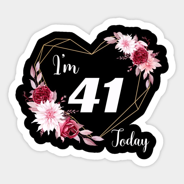 41st Birthday Born In 1982 Sticker by Inkwork Otherworlds